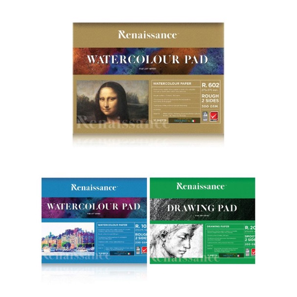 ขนาด 11x15 นิ้ว เรนาซองซ์ กระดาษวาดเขียน Watercolour ,Drawing Paper (R102, R202, R602)