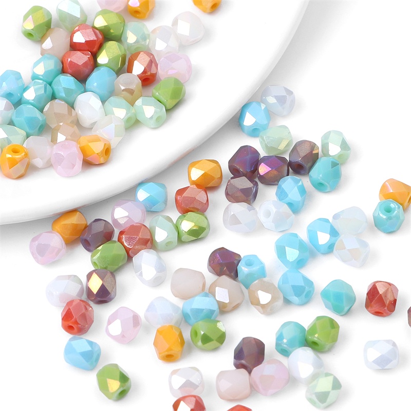 20pcs 5x6 มม.แก้วคริสตัลลูกปัด Faceted หลวม Spacer ลูกปัด Diy สําหรับเครื่องประดับทําสร้อยข้อมืออุปกรณ์เสริม