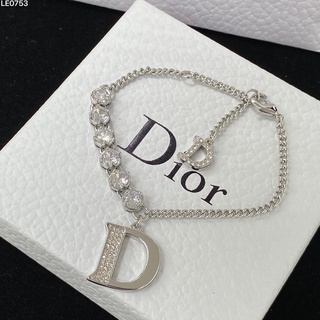 สร้อยข้อมือเงินแท้ เกรด 925 ประดับเพชร แฟชั่น Dior