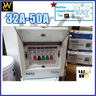 ตู้กันดูด ตู้คอนซูเมอร์  4ช่อง นาโน (Nano) ครบชุด เมน 32Aหรือ50A  ตู้นาโน ควบคุมไฟฟ้า พร้อมลูกเซอรกิต  Nano