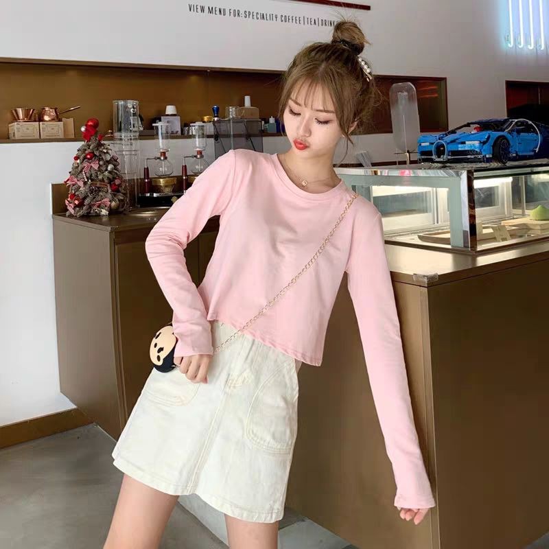 LHfashion เสื้อแขนยาวสีพื้นราคาถูก น่ารักสุดๆใส่ได้ทุกลุคเข้าได้ทุกแนว