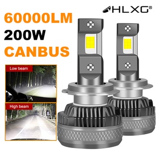 Hlxg K5C H7 LED 5570 CSP ชิป H1 H11 หลอดไฟหน้า HB4 9006 HB3 9005 โคมไฟรถยนต์ 6000K สีขาว 200W ไฟตัดหมอก 60000LM H8 9012 HIR2 มีประสิทธิภาพสูงมาก