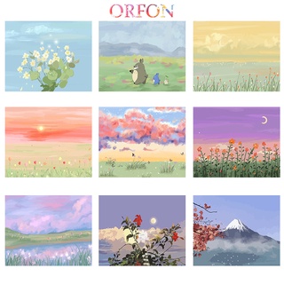 【ORFON】ภาพวาดสีน้ํามันบนผ้าใบ ตามตัวเลข รูปดอกไม้ และพืช สําหรับตกแต่งบ้าน DIY