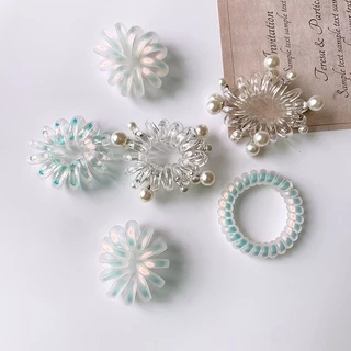 2021แหวนผมสายโทรศัพท์หญิงfrosted Mermaid Jiเชือกหัวใหม่ไม่มีรอยต่อหวานเรียบง่ายเชือกผมสีแดง