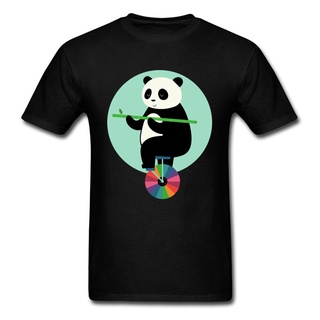 Panda Print T-Shirt Man Tshirt Learn To Balance Your Life Hip Hop Tops Tees Crewneck New Year Day Cotton T Shirts Summer