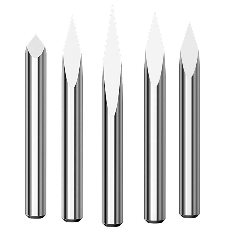 1 pcs 3.175mm Shank 3 Face End Mill CNC เครื่องแกะสลักเครื่องมือไม้หยก Emboss แกะสลักโลหะสามเหลี่ยม Router Bits สําหรับอลูมิเนียม