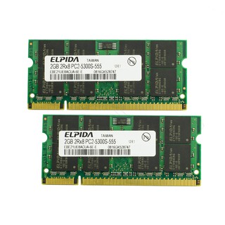 หน่วยความจําแล็ปท็อป Elpida 4Gb ( 2Gb X2 ) Ddr2-667 Mhz Pc2-5300 S 200 Pin