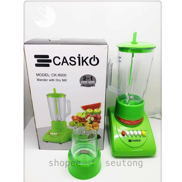 Casiko Blender เครื่องปั่นน้ำผลไม้ เครื่องปั่นอเนกประสงค์ 2 in 1 รุ่น-CK 9500 พร้อมโถปั่นขนาด 1 ลิตร