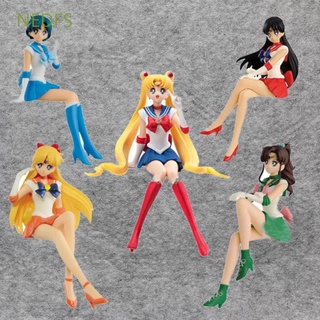 NEDFS 20th Anniversary Sailor Moon PVC Figurine Sailor Mars Action Figure Cartoon Dolls Toys Collectable Models Sailor Jupiter Sailor Venus Sailor Mercury