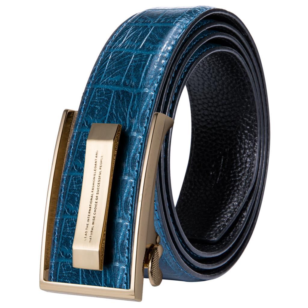 w2020 New Fashion Blue Crocodile Leather Belts for Men Waist Fashion