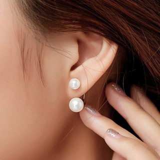 ต่างหูสตรีแบบแป้นประดับมุกเงิน 925 Stud Earrings