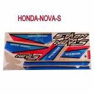 A สติ๊กเกอร์ติดรถมอเตอร์ไซด์ สำหรับ HONDA-NOVA-S ปี89 สีน้ำเงิน