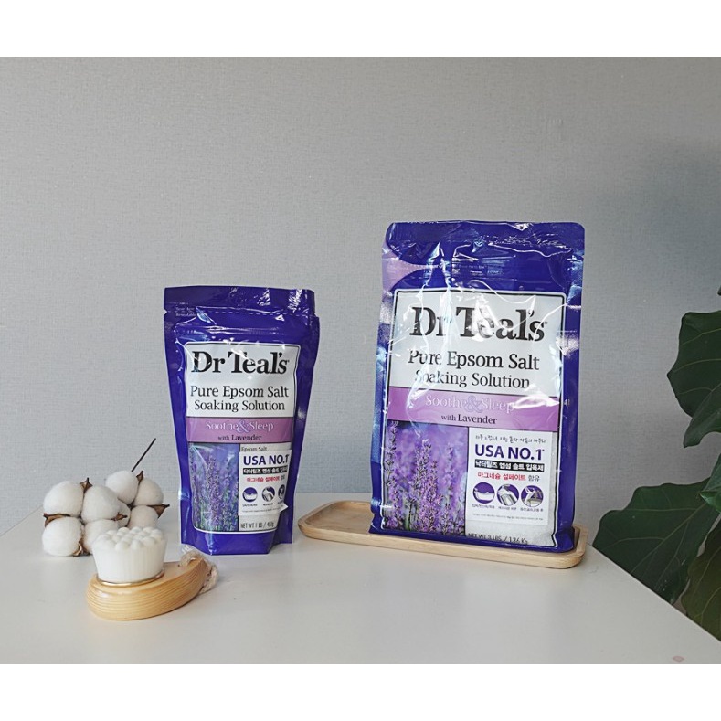 DR.TEAL PURE EPSOM SALT SOAKING SOLUTION SOOTHE & SLEEP WITH LAVENDER 450 g 1.36 kg💜สต็อกพร้อม💜 / ส่งจากเกาหลี✈️🇰🇷