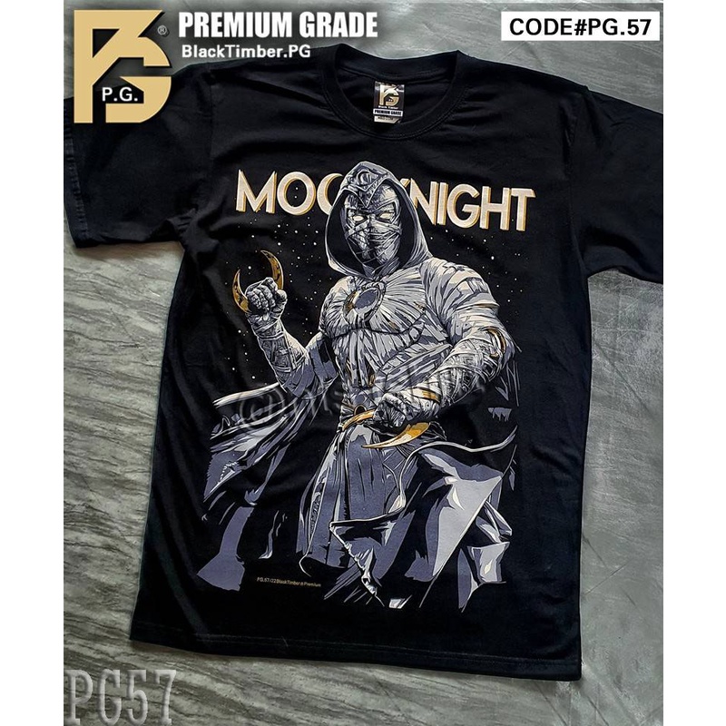 PG 57 Moon Knight เสื้อยืด ลายซีรี่ย์ สีดำ สกรีนแน่น ผ้านุ่ม cotton100% S M L XL XXL