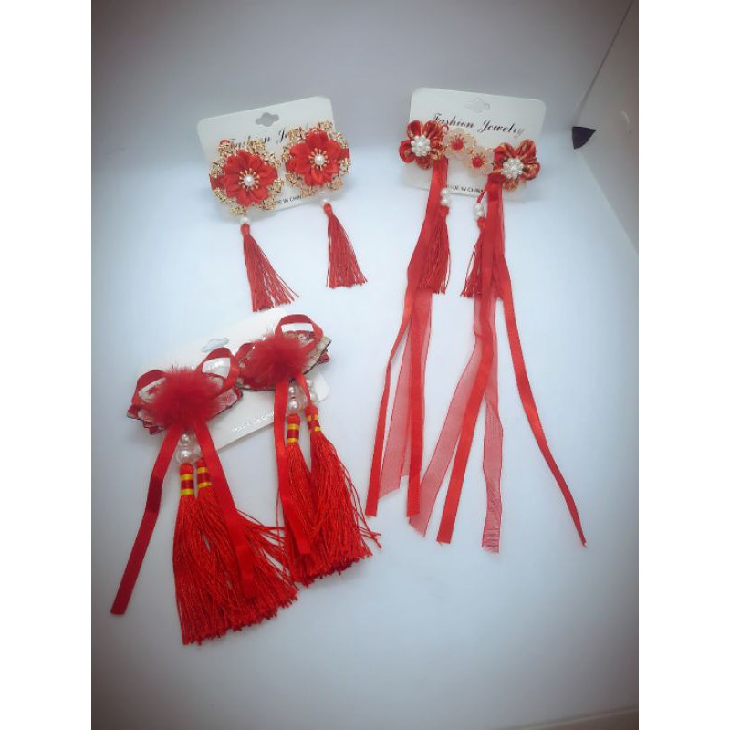 (ราคา/คู่) กิ๊บจีน กิ๊บโบว์จีน งานดี สวยมาก #มีหลายแบบ #ตรุษจีน