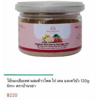 โจ๊กบ้านรยา โจ๊กมะเขือเทศ ผสมข้าวโพด ไก่ เคล และควินัว 120g 6m+