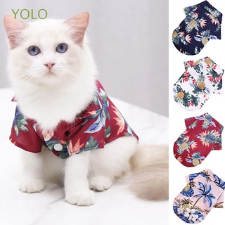 Yolo เสื้อกั๊กลายดอกไม้สไตล์ฮาวายระบายอากาศสําหรับสัตว์เลี้ยงสุนัขแมวขนาดเล็ก