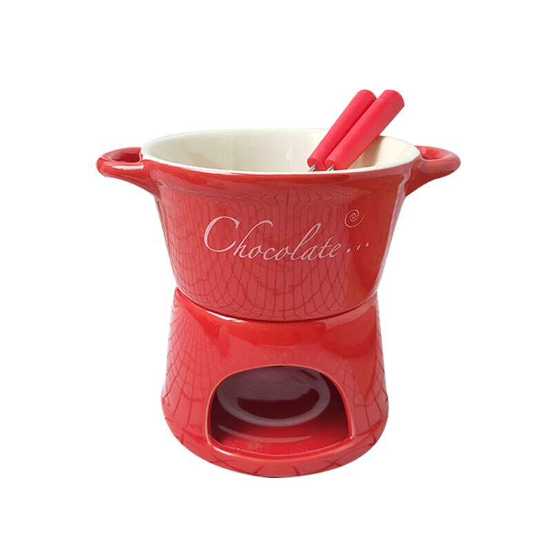 ช็อคโกแลต Fondue ชุดเซรามิค Hightea เสิร์ฟ Fondue หม้อมินิชีส Fondue พร้อมมีดเทียนอุ่นหม้อช็อคโกแลต VISMOORE