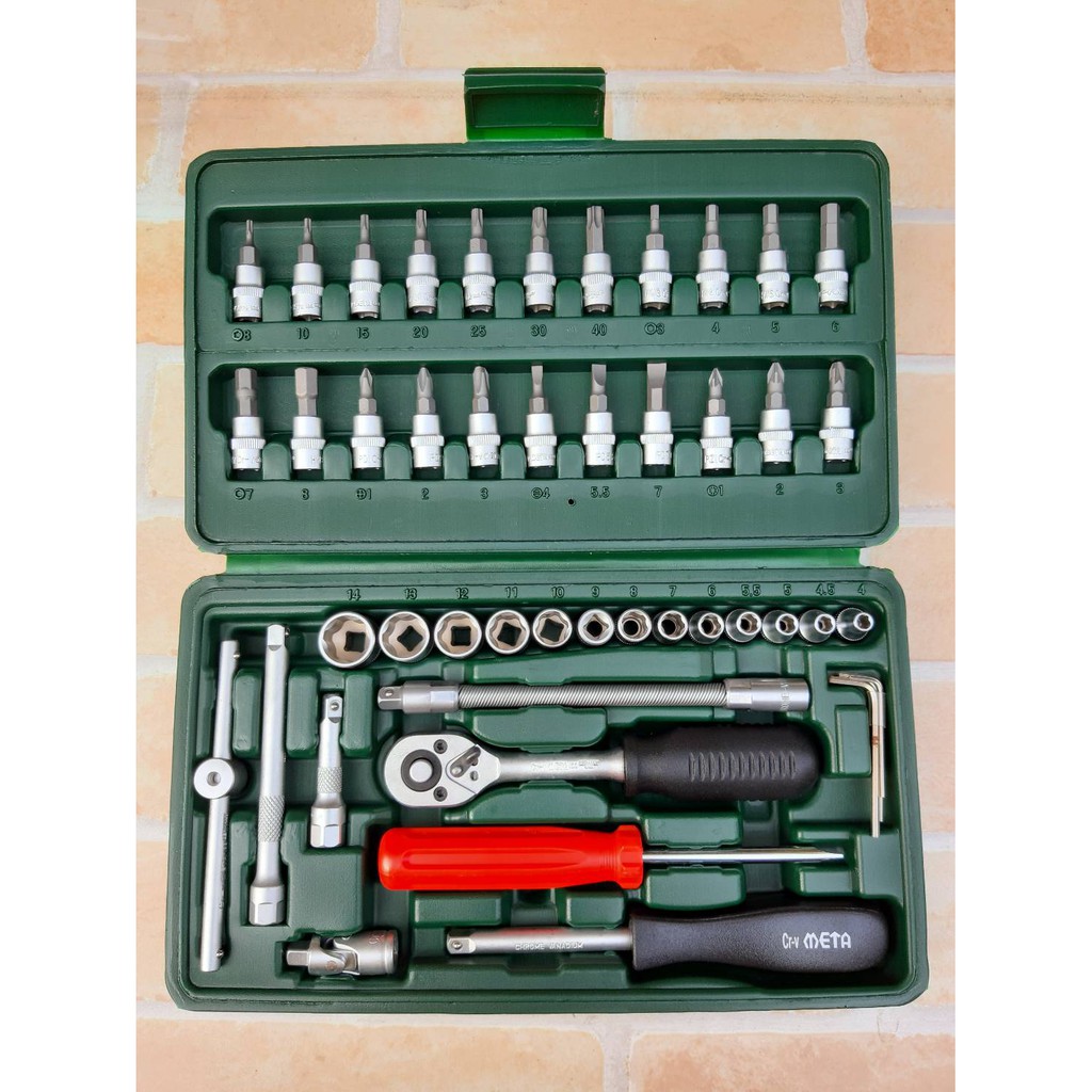 META ชุดบล็อกอเนกประสงค์ 47 ชิ้น ขนาด 1/4" (2 หุน)