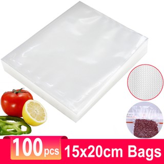 100ใบ 15x20ซม Bags เครื่องซีลสูญญากาศ ปิดปากถุง รุ่น 15x120cm Vacuum Sealer Food Bag