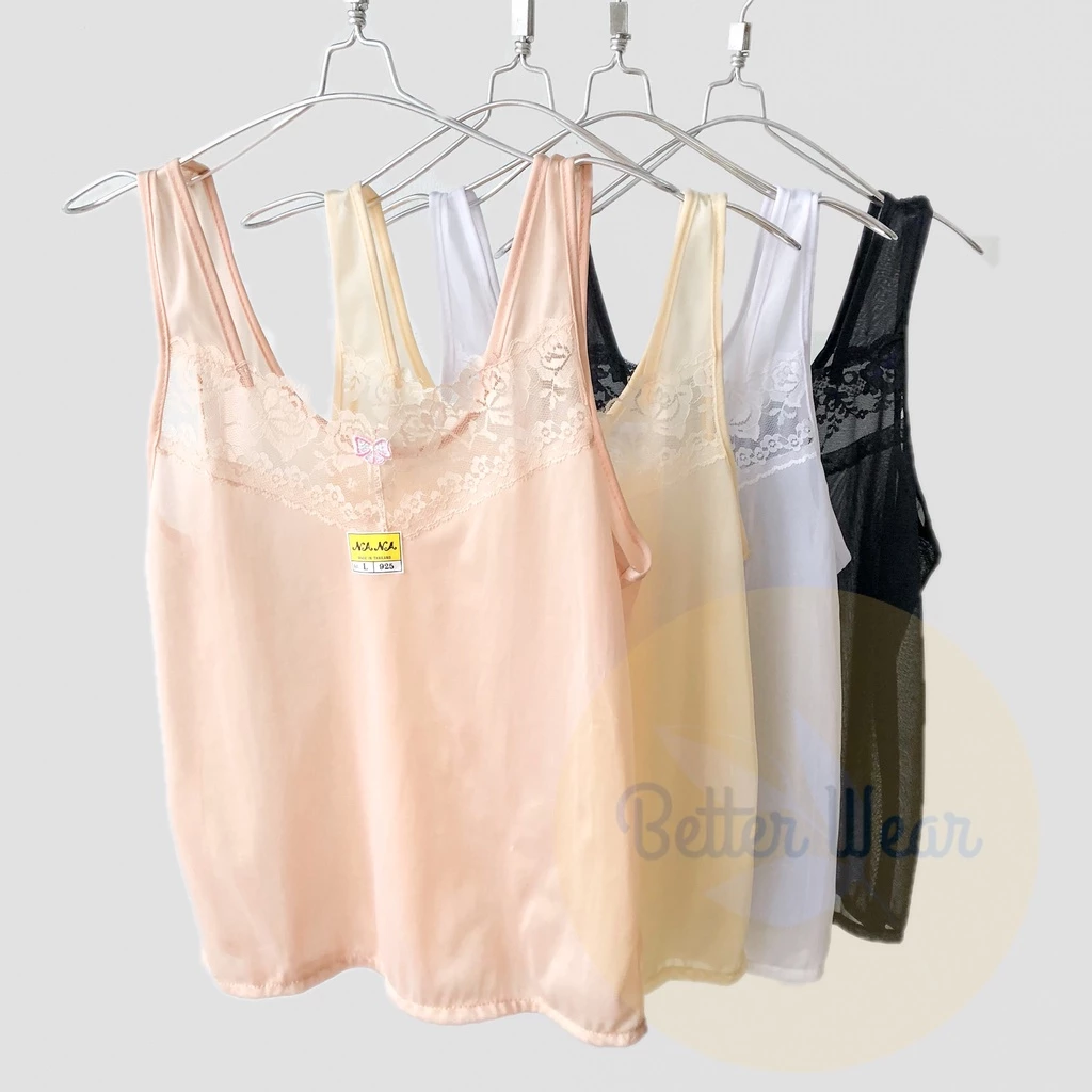 Nana905-925 เสื้อกล้ามซับในซีทรู คอลายลูกไม้ ไซส์ L-XL