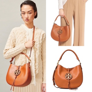 🎀 (สด-ผ่อน) กระเป๋าสะพาย สีน้ำตาล 59698 TORY BURCH MILLER METAL-LOGO MINI HOBO