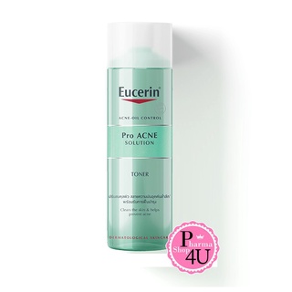 ฉลากไทย Eucerin Pro ACNE SOLUTION TONER ขนาด 200 ml โทนเนอร์ปรับสมดุลผิว สลายความมันอุดตันล้ำลึก(แท้100%)