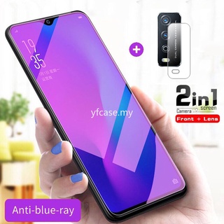 2 in 1 ฟิล์มกระจกนิรภัยกันรอยหน้าจอ ป้องกันแสงสีฟ้า สําหรับ Vivo Y01 T1 Y76 Y75 V23e V23 V20 Pro SE V21e 5G Y21T Y50 Y30 Y20 Y20i Y20s