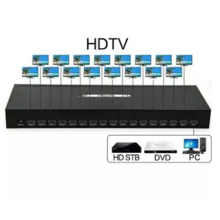 HD Splitter Amplifier 1x16 Hub 1 in 16 out 1080p Ultra HD 3D box Power US Plug