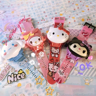 นาฬิกาข้อมืออิเล็กทรอนิกส์ เรืองแสง ลายการ์ตูนอนิเมะ Kuromi Melody Cinnamoroll Hellokittys เหมาะกับของขวัญ