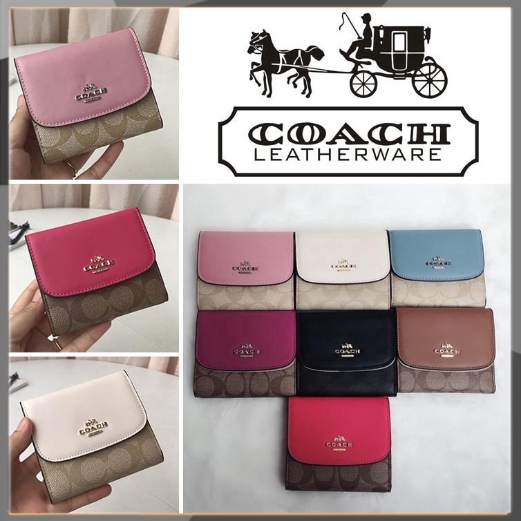 ☑✢△✷✿【HOT】Coach F87589 กระเป๋าสตางค์ผู้หญิง Card pocket Wallet กระเป๋าสตางค์ใบสั้นตลอดกาล