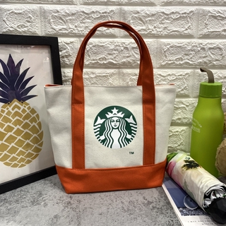 Starbucks color contrast Japanese portable mom bag shopping bag portable lunch box bag Bento bag ZrRx