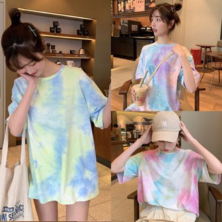 T Shirt พาสเทลมัดย้อม 5 สี พร้อมส่ง