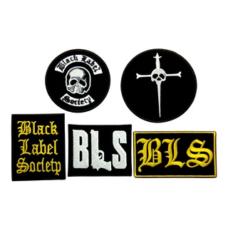 Black Label Society ตัวรีดติดเสื้อ หมวก กระเป๋า แจ๊คเก็ตยีนส์ Hipster Embroidered Iron on Patch  DIY