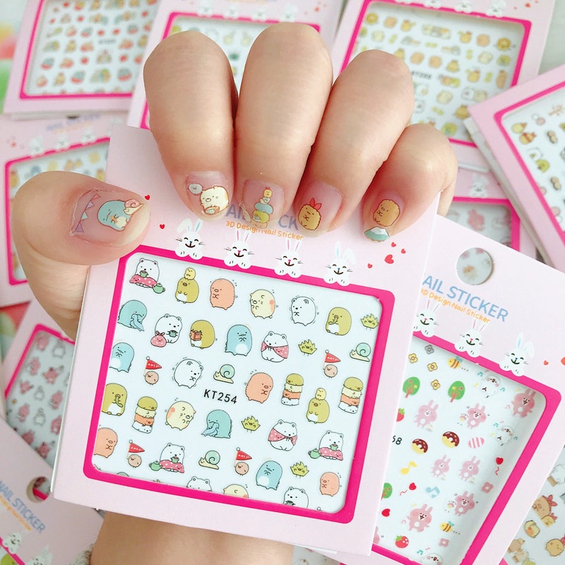 Sumikkogurashi สติกเกอร์รอยสัก มีกาวในตัว ลายหัวใจน่ารัก สไตล์เกาหลี ญี่ปุ่น diy สําหรับติดตกแต่งเล็บเด็ก