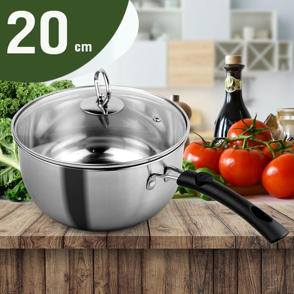 หม้อด้ามจับอลูมิเนียม หม้อโจ๊ก 20ซม. รุ่น  Boiling-pot-pan-stainless-steel-05h-June