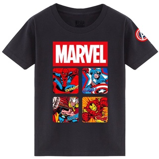 เสื้อยืด พิมพ์ลายการ์ตูนสัตว์ MARVEL น่ารัก สไตล์ญี่ปุ่น สําหรับเด็กผู้ชาย อายุ 1 2 3 4 5 6 7 8 9 10 11 ปี สินค้านําเข้า