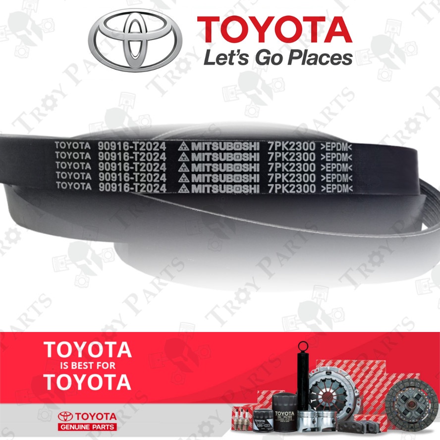 สายพานพัดลมโตโยต้า 90916-T2024 สําหรับ Toyota Innova TGN40 Fortuner TGN51 (7PK2300)