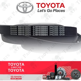 สายพานพัดลม 90916-T2024 สําหรับ Toyota Innova TGN40 Fortuner TGN51 (7PK2300)