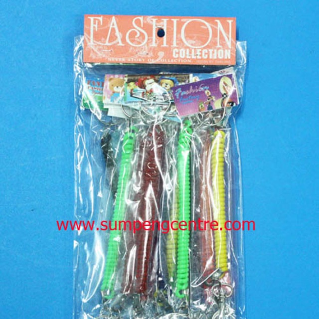 พวงกุญแจตัวล๊อค สายโทรศัพท์ เล็ก (12 ชิ้น), Small hook keychains with phone cords (12 pieces)
