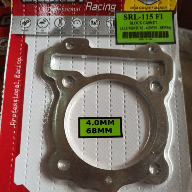 4MM - 68MM SRL115 FI BLOCK GASKET ALUMINIUM 4MM - 68MM LAGENDA