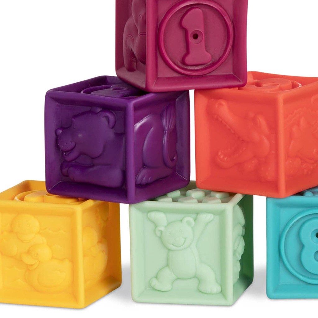 B. TOYS ONE TWO SQUEEZE, SOFT BLOCKS – บล็อคของเล่นแบบนิ่มมาพร้อมกระเป๋าใส่แบบมีหูหิ้ว จำนวน 10 ชิ้น ราคา ถูกที่สุด ดีลบีเคเค แกลเลอรีภาพที่ 4