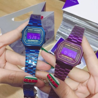 พร้ CASIO งานทอปมิลเลอร์ สายเลส จับเวลา ตั้งปลุก มีไฟ ดูเวลากลางคืน มีวันที่ เดือน สัปดาห์ ปีพร้อมกล่องถุงกระดาษ