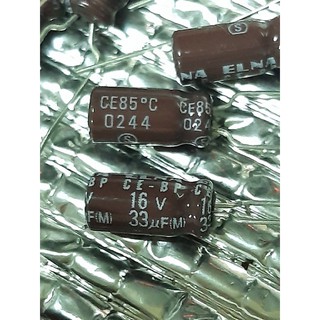 Elna CE-BP 33uf 16v capacitor bipolar bp คาปาซิเตอร์ ตัวเก็บประจุ ไบโพลาร์ ไบโพล่า ไม่มีขั้ว