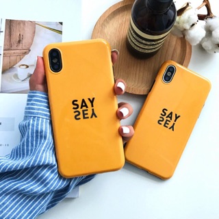 เคสสีเหลืองสไตล์มินิมอล น่ารักมาก SAY YES