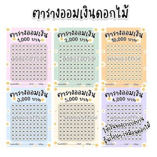 A13 ตารางออมเงิน ลายดอกไม้ มีให้เลือก 6 สี ขนาด A6 พร้อมส่ง✨(ขั้นต่ำ 2 ใบ)