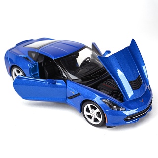 Maisto 1:24 2014 Corvette Sttingray รถหล่อแบบคงที่โมเดลของเล่นงรถยนต์านอดิเรกของสะสม