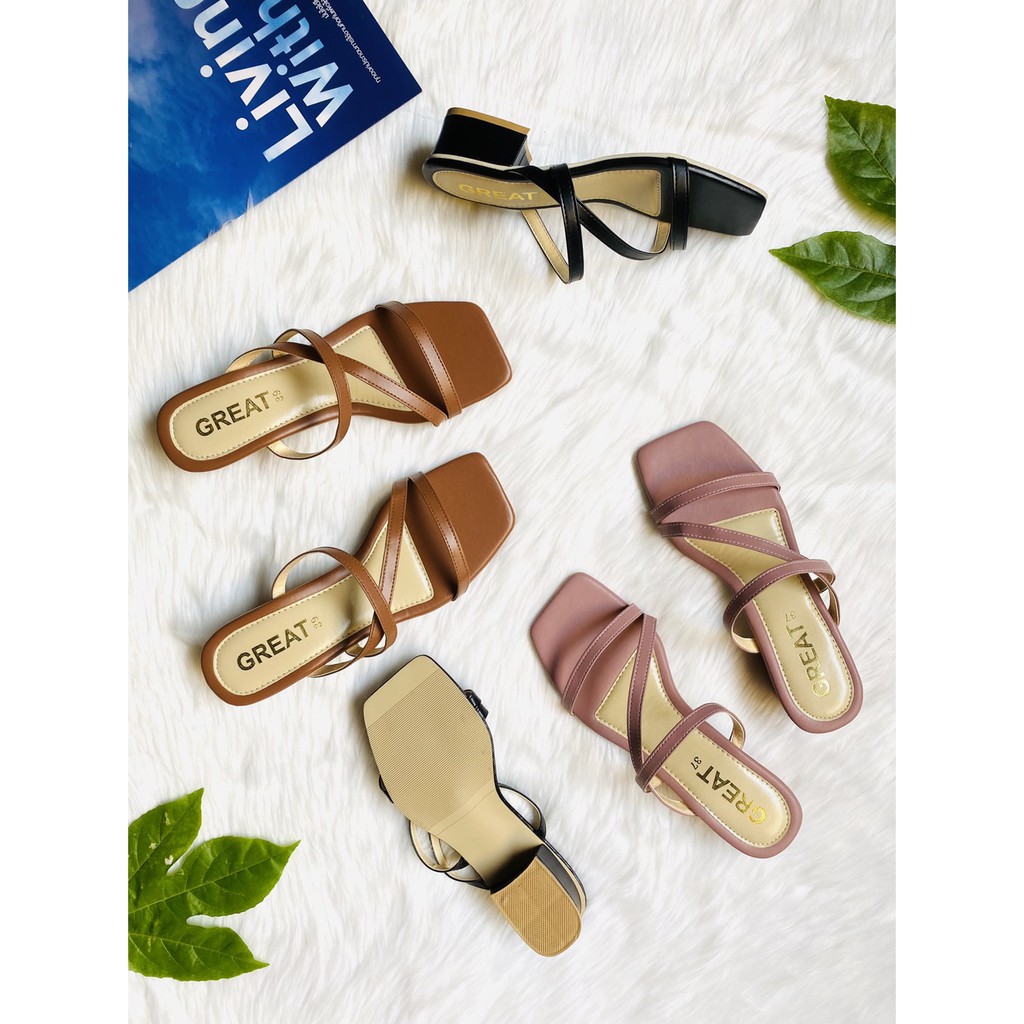 GREAT-T08 รองเท้าผู้หญิงส้นสูง รองเท้าผู้หญิงส้นสูง1.5นิ้ว มีให้เลือก5สี สินค้าไทย ไซส์ครบ 36-45