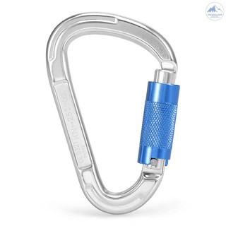 Frew-25KN Twist Locking Gate Carabiner Certified Auto Lock Carabiner Outdoor D-ring Buckle Climbing Rappelling Canyoning