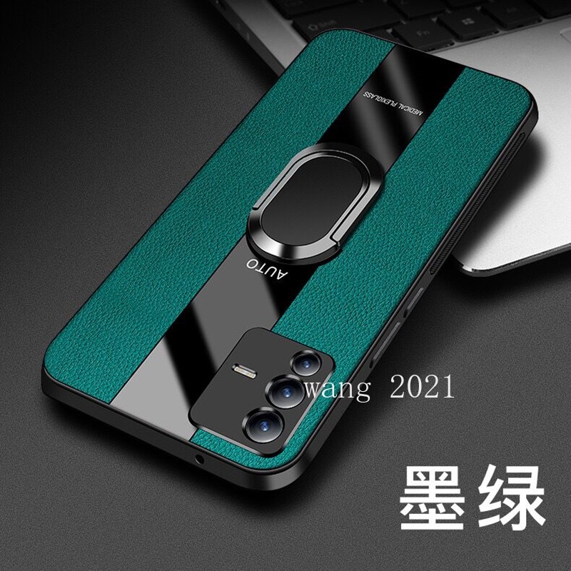 Phone Case เคส Vivo V23 V23 Pro V23e 5G Casing Magnetic Finger Ring Bracket High Quality Leather Men's Protection Hard Case เคสโทรศัพท #8